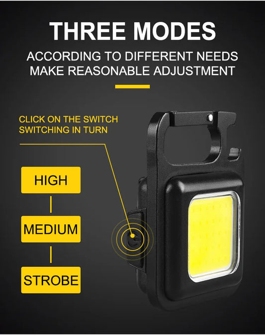 Cob Rechargeable Keychain Light (black)